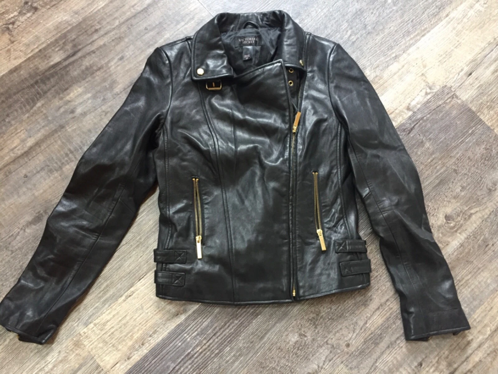 UNDERCOVER Giacca Moto Victoria's Secret Nera 100% Pelle Taglia S Small