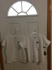 BRAND NEW LOT OF 2 BOYS SIZE SMALL 6-8 GILDAN COTTON SHORT SLEEVE WHITE TEE
