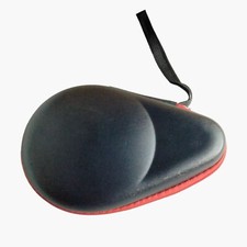 Hard Shell Headphone Case Small Sound Equipment Travel Zipper Strap Black Red