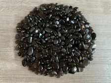Grade A++ Black Obsidian Semi Tumbled Mini Chips 5 - 16 mm, Wholesale Bulk Lot