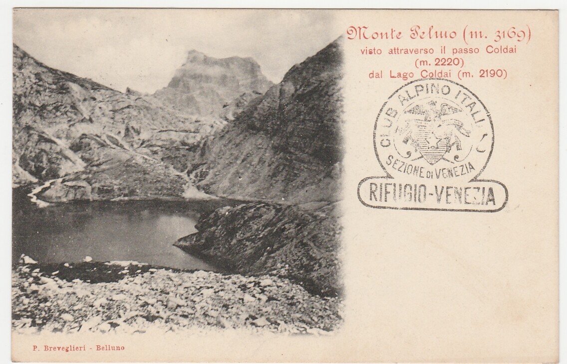 MONTE PELMO VISTO ATTRAVERSO IL PASSO COLDAI DAL LAGO COLDAI - BELLUNO -22174-