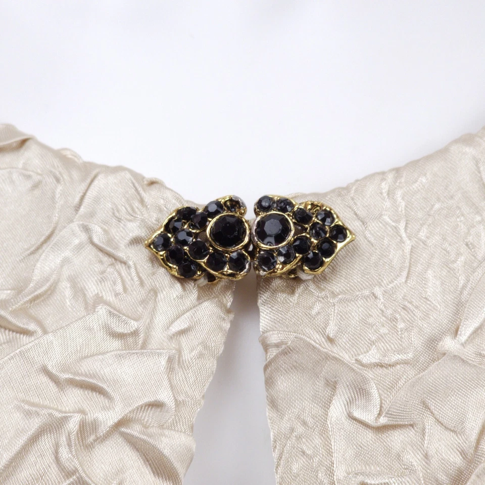 Jaqueta Bolero Feminina Anos 90 Y2K R&M Richards Bege Cetim Floral Manga Longa 10 - Imagem 4 de 4