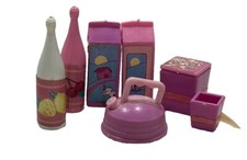 VTG 8 Pc Barbie Mattel Dream House Kitchen Food  Accessories Kettle, Canisters