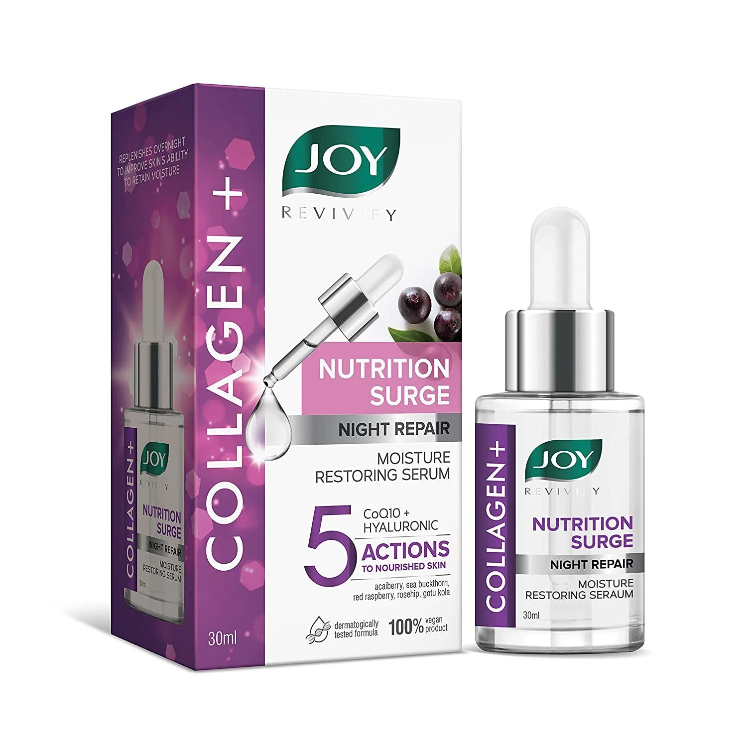 Joy Revivify Collagen+Nutrition Surge Night Repair Moisture Restoring Serum 30ML