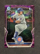 2023 Bowman Draft #BDC-33 Matt Shaw Chrome Fuchsia Lunar Refractor #/199