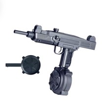 ZY Full Size MP2A1 UZI 7MM-8MM Black Full Auto Gel Blaster With Drum Mag