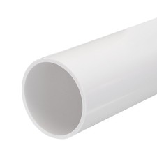 PVC Rigid Round Pipe 57mm ID 63mm OD 20cm/8" Length White High Impact