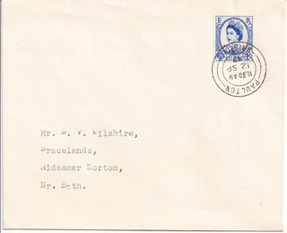 GB 1957 SG 560 4d ultramarine First Day Cover with Paulton cancel | Cat £150