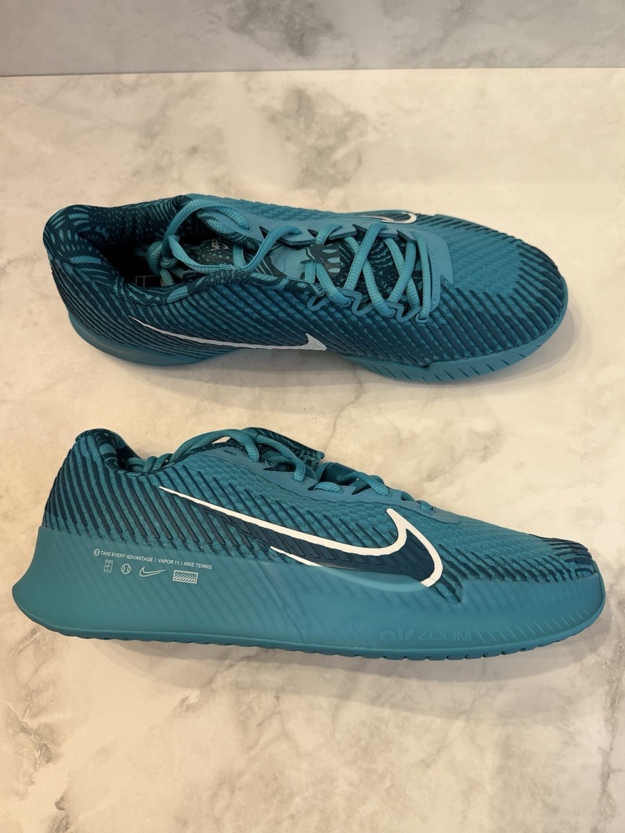 Nike Court Air Zoom Vapor 11 HC Tennis Shoes Teal DR6966-300 Men's