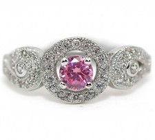 1CT Heat Treated Pink Topaz 925 Genuine Sterling Silver Ring Sz 6,7,8 MK5