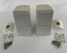 Pair Bose Acoustimass Lifestyle Double Cube Speakers White with Wall Brackets