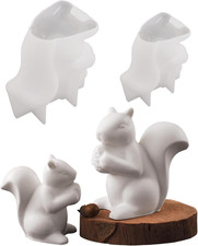 2Pcs Squirrel Resin Molds, 3D Animal Silicone Epoxy Moulds, Lifelike Large Anima