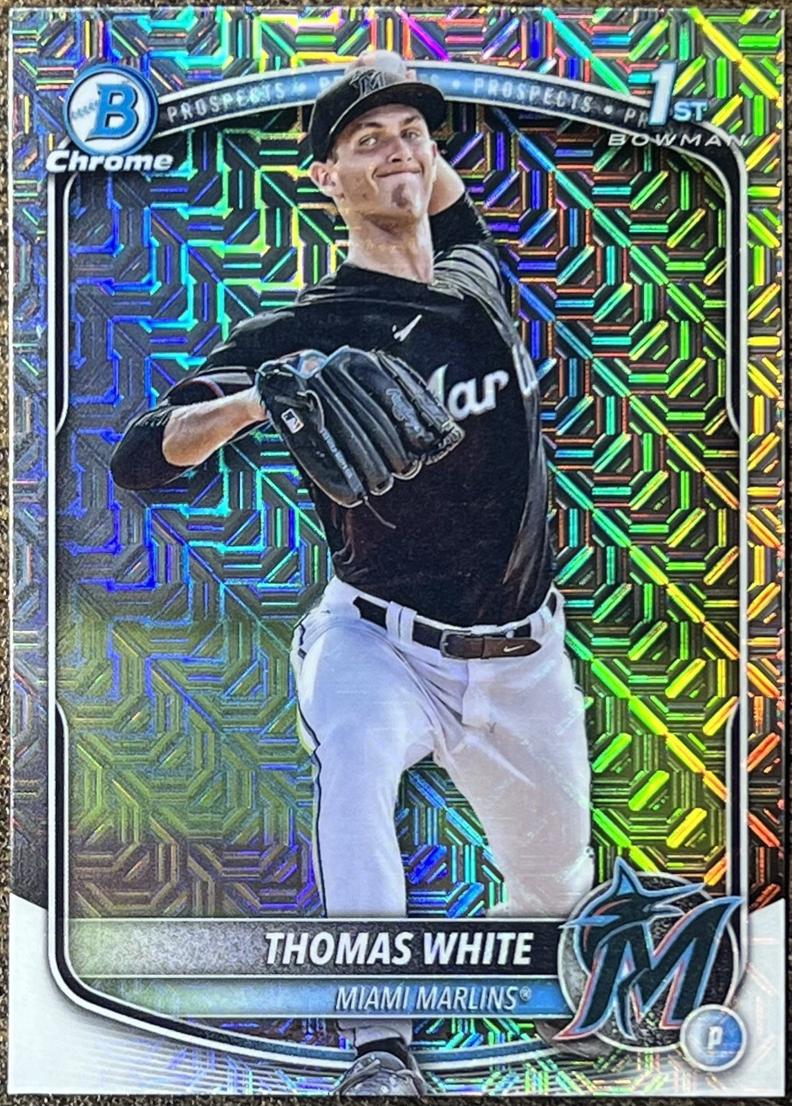 Thomas White 2025 Bowman Mega Box 1st Mojo Refractor #BCP-69 Miami Marlins