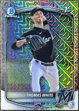 Thomas White 2025 Bowman Mega Box 1st Mojo Refractor #BCP-69 Miami Marlins