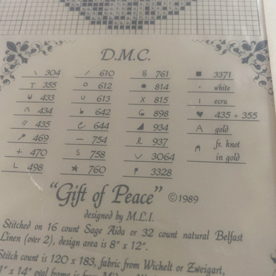 Lavender and Lace Gift of Peace Victorian Santa Cross Stitch Pattern Christmas - Image 2 of 2