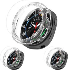 2 2 Pack Bling Case for Samsung Galaxy Watch 8 40mm with Tempered Glass Film