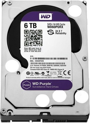 WesternDigital Purple 6TB Hard Drive 3.5' NVR Surveillance CCTV desktop WD60PURX