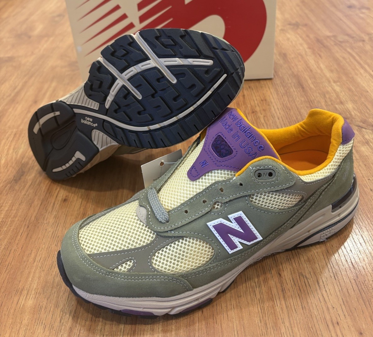 New Balance Teddy Santis x 993 Made in USA Olive Leaf Maize