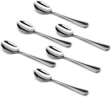 Set of 6, 4.7 Inches Stainless Steel Small Spoons for Dessert, Mini Coffee 