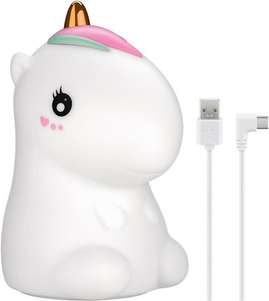 Nachtlicht Einhorn Weiß Silikon Nachtlampe Kinder Farbwechsel Usb Touch Baby-image