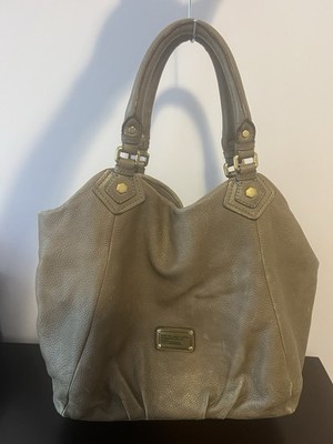 Marc by Marc Jacobs Gray Pebbled Logo Satchel Zip, Detachable Strap Medium