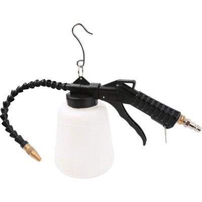 Druckluft Spritzpistole für Flüssigkeiten Waschmittel & Lösungsmittel flexible Düse 1 Liter Tank
