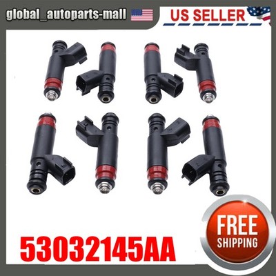 8x Fuel Injectors For Dodge 2000-03 4.7L Upgraded 19LB 2 Hole Nozzle 53032145AA