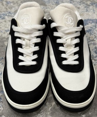 Chanel CC G37488 Sneaker 'White Black' Mens Size EU 42 Authentic