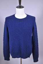Polo Ralph Lauren 100 Alpaca Cable Knit Crewneck Sweater Navy Men's Medium