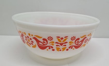 Pyrex Vintage Friendship Pattern 403 2.5 QT Mixing Bowl Red Orange Birds Flower