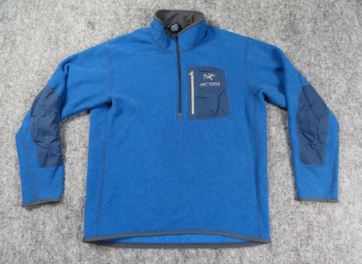Maglione pile Arc'teryx blu Apache AR 1 2 zip Polartec vintage made in Canada gomito