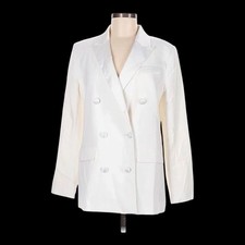 New With Tags ANN TAYLOR LOFT VERSA WHITE DOUBLE BREASTED BLAZER - Sz 6