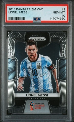 2018 PANINI PRIZM WORLD CUP #1 LIONEL MESSI PSA 10