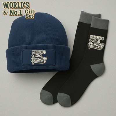 Grampy Geschenk Socken & Beanie Mütze Geschenk Geburtstag Weihnachten Xmas Andenken Geschenk
