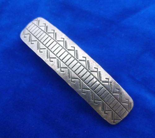 Sterling Silver 925 Rectangular Barrette 3.5” Made In France 16.36g