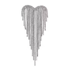Mother's Day Sparkling Crystal Heart Brooch Love Tassel Pin Jewelry Gift