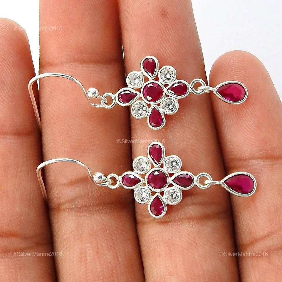 Orecchini Pendenti In Argento Sterling Con Gemma In Zirconia Cubica Per Sorelle - Immagine 3 di 4