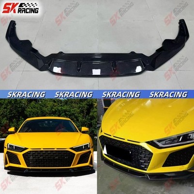 Front Bumper Lip Kits 1PCS Fits For Audi R8 V10 2020-2023 Dry Twill Carbon Fiber