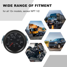 Water Temperature Gauge, 2" 52Mm 12V Pointer Mechanical Coolant Temp Gauge 40...