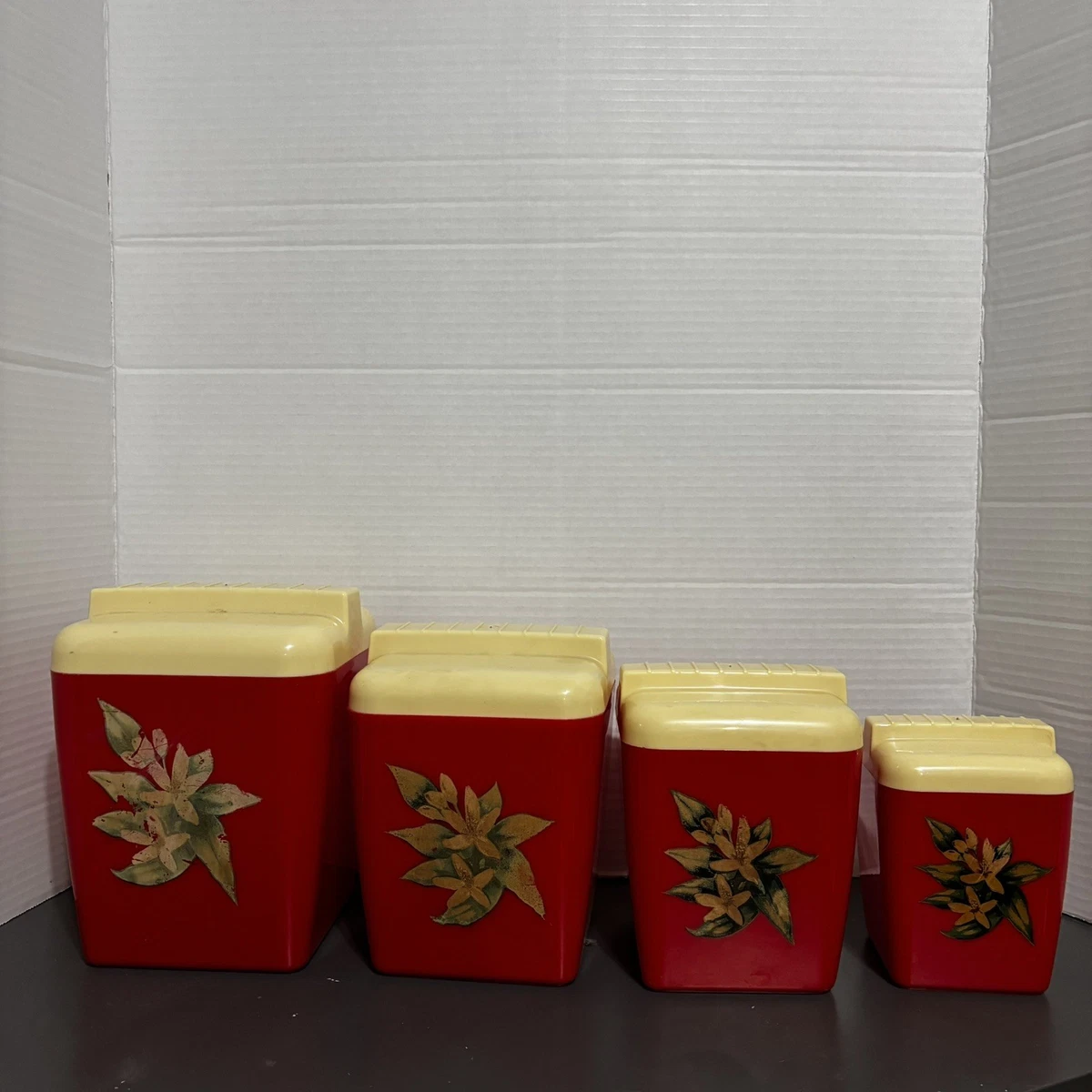 25+ Vintage/Retro Plastic Kitchen Canisters & Jars for sale