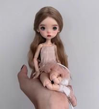 6"/16cm Landoudou Wig 1/6 BJD Doll Soft Mohair Long Wavy Hair Girl Handmade Gift