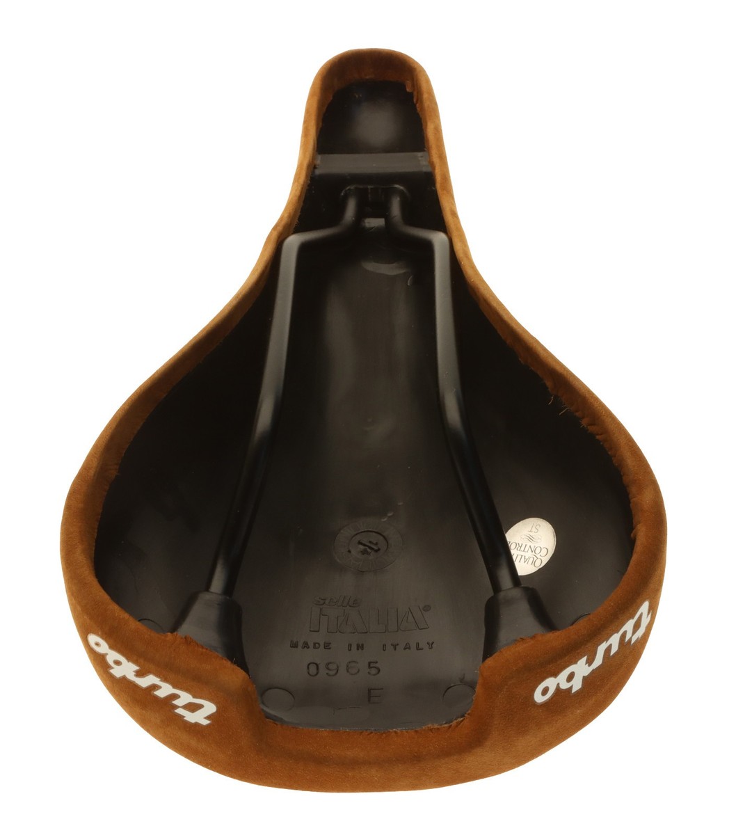 Selle Italia Turbo 1980 Saddle FeC Alloy Rail Brown Suede Leather