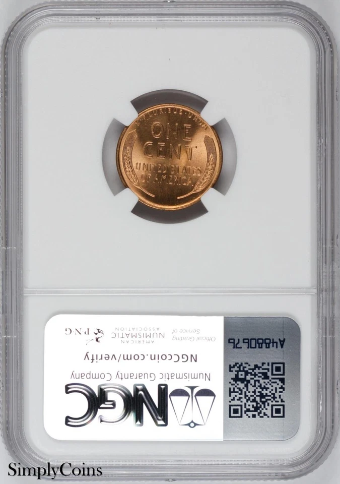 1945-S Lincoln Wheat Penny NGC MS67 RD BU Uncirculated Cent GEM - Image 2 of 2