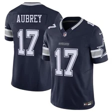 Men's Brandon Aubrey Navy Stitched Jersey