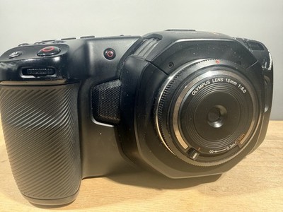 Blackmagic Design Pocket Cinema Camera 4K Camcorder - Black with olympus 15mm