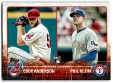 2015 Topps Update Cody Anderson/Phil Klein RC Cleveland Indians/Texas Rangers