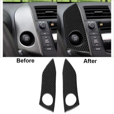 2Pcs Carbon Fiber Central Console Side Panel Cover Trim For Toyota RAV4 2006-12