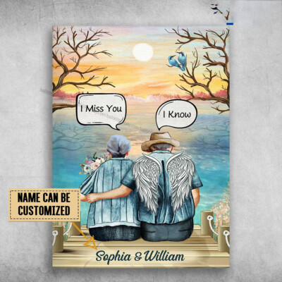 Old Husband In Heaven, Husband And Wife, Angel Husband, I Miss You Customized...