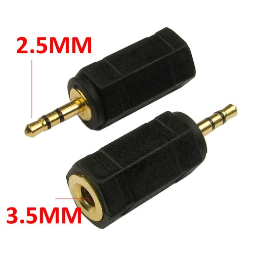 3.5MM STEREO JACK SOCKET TO 2.5MM STEREO JACK MALE PLUG GOLD ADAPTER / CONVERTER - Picture 2 of 2