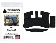 Tractiongrips black rubber gun grip tape overlay for Glock 43 grips